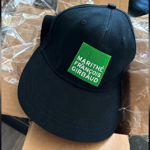 VTG Marithé François GIRBAUD Hat Embroidered Patch M+FG Baseball Cap Black Green - Picture 1 of 3